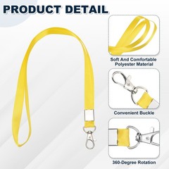 10Pcs 16.9″ Polyester Flat Lanyard with Lobster Clasp for Wallet, Yellow