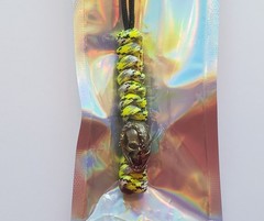 Knife Lanyard 550 Paracord Marvel Venom Half Skull UV Reactive Yellow Grey Black