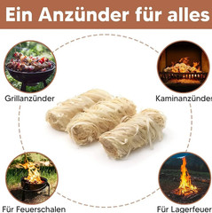 60pcs Natural Fire Starter Wax Wood Sticks – Fireplace, BBQ, Stove & Chimney Use