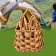 Portable Imitation Rattan Basket Accessory for Picnics and Special Gifts
