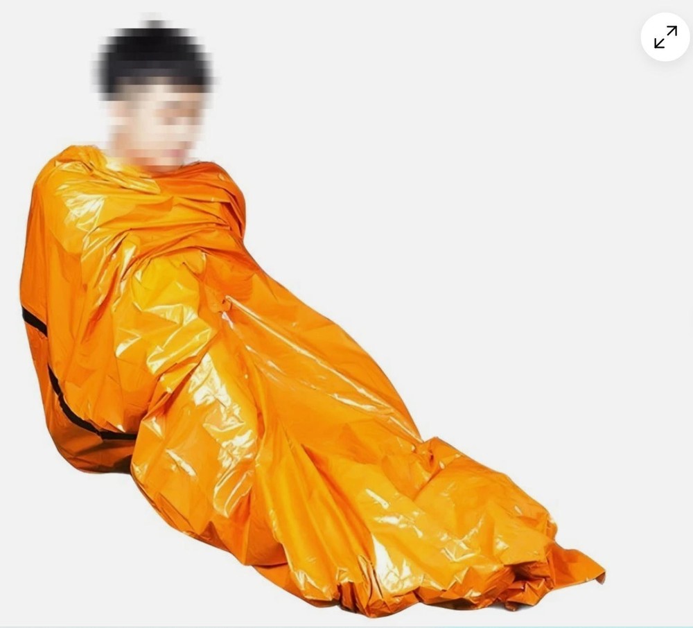 Orange Survival Sleeping Bag Emergency Blanket Outdoor Camping In Cold Weather