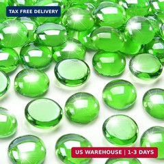 10 Pounds Emerald Green Fire Glass Beads 3/4 Inch Firepit Gems for Fire Pit Tabl