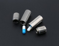 Waterproof canister pill Container Titanium EDC Emergency Key pendant Keychain