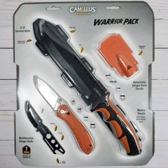 Camillus Warrior Pack 12.8″ Survival Knife, Stinger Folding Hi-Vis Hunt Camp