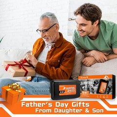 Dusor 19 in 1 Survival Kit Gifts for Men, Father’ s Day Gifts from Daughter S…