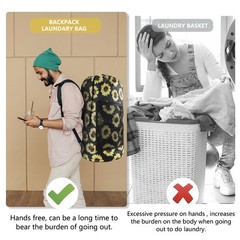 Olosar Laundry Bag Backpack, Extra Large Travel 1Pack, Sunflower