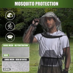 Mosquito Bug Suit Full Body Mesh Hood Jacket Pants Gloves Socks Hunting Fishing