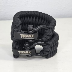 Lot Of 2 TITAN Survival Shackles Paracord Bracelets Survivor Cord Black