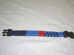 Paracord Survival Bracelet Blue Navy Red 550 Paracord