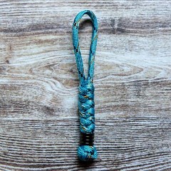 Paracord Short Lanyard Holder for Folding Knife EDC Stainless Steel Metal Beads