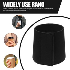 Reusable Black Neoprene Coffee Cup Sleeves Insulated Sleeve for Hot Cold Drinks