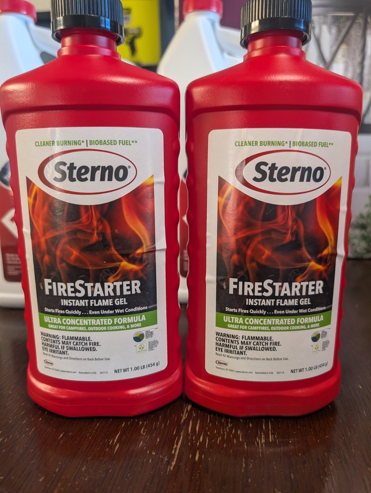 **2 pack** Sterno Instant Flame Fire Starter Gel 16oz Environmentally-Friendly