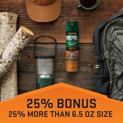 Repel Sportsmen Max 40% DEET Insect Repellent Aerosol Spray, 8.125 oz (8 Pack)