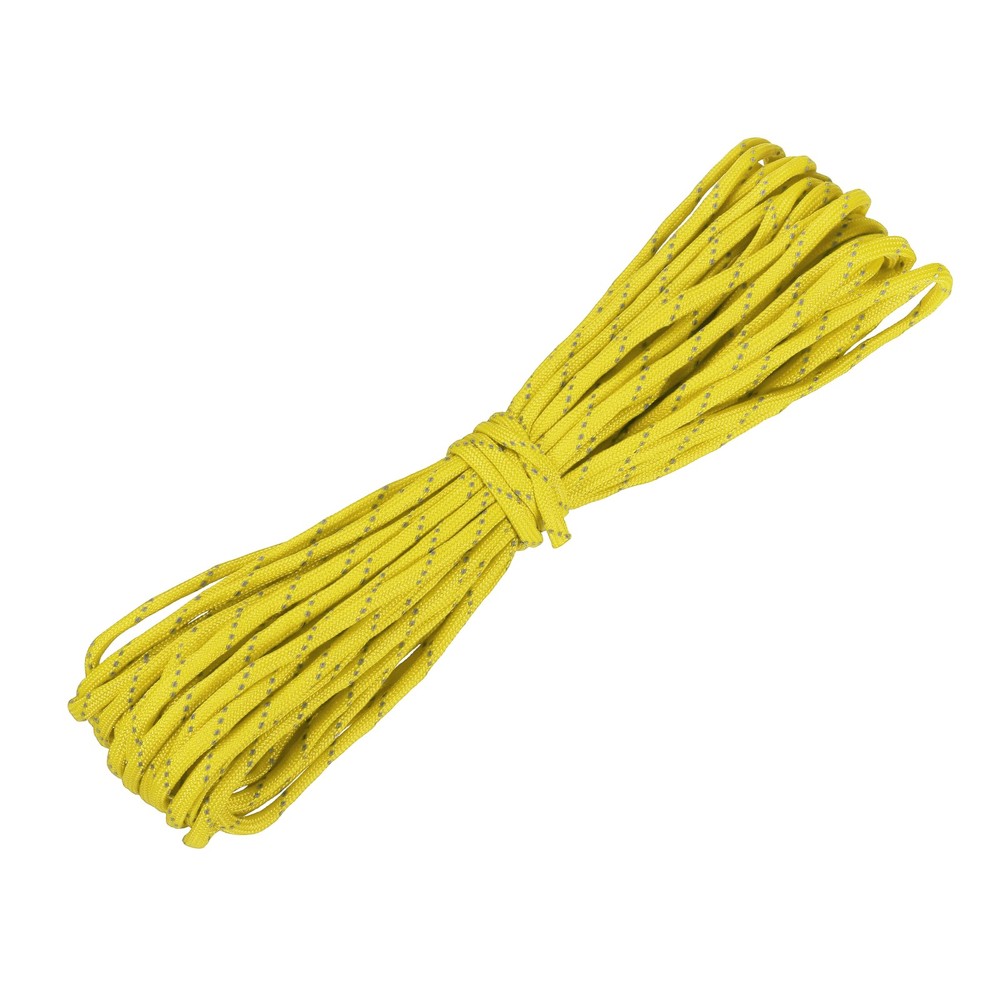 Reflective Fluorescent Paracord Rope 4mm 49 ft for Camping (Yellow)