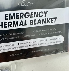 x10 CloudTen Emergency Thermal Blanket 210cm x 140cm