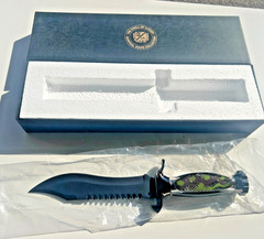 Awesome Gift – Franklin Mint Unused Safari Survival Knife 24k Gold w/ Box