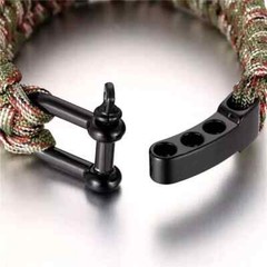 Men’s Outdoor Camping Survival Parachute Rope Paracord Bracelet Stainless Steel