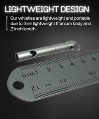 Whistle Titanium Gray Set of 2 125db Lanyard Emergency Safety Weather Resistant