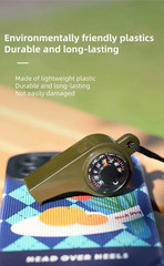 3 in 1 Camping Hiking Emergency Survival Whistle with Compass,Thermometer,Outdoo