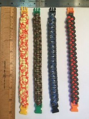 Paracord Bracelets, Set of 4, Assortment, Fashion + Survival