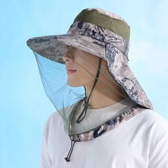 Bug Proof Sun Hat with Face Net UV Protection Fishing & Beekeeping Gear Full Cov