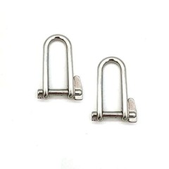 2Pc Stainless Steel 316 Keypin Halyard Flat D Boat Shackle Long D Shackle 5mm…