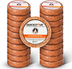 Fire Starters (20 Pack) – Waterproof Emergency Fuel Disks for Camping Essentials