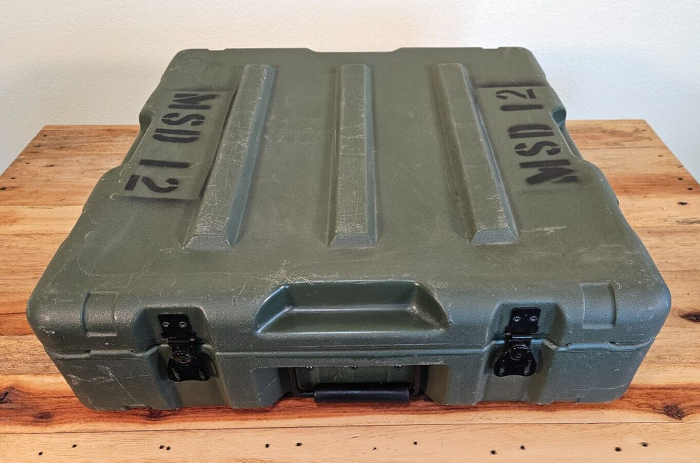 Military Plastic Weather Proof Hard Case 22x21x7 Hinged Lid Hardigg Pelican