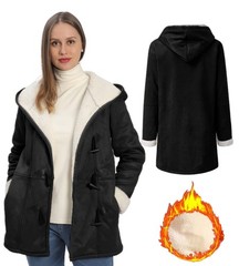 AI’MOURI Windproof Sherpa Lined Outerwear for Women XX-Large, Black