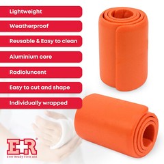 EVER READY FIRST AID UNIVERSAL ALUMINUM SPLINT WATERPROOF ORANGE 4 1/4 X 24″