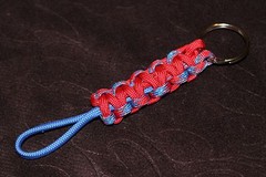 New Paracord Keychain – patriotic print, red, blue #C7