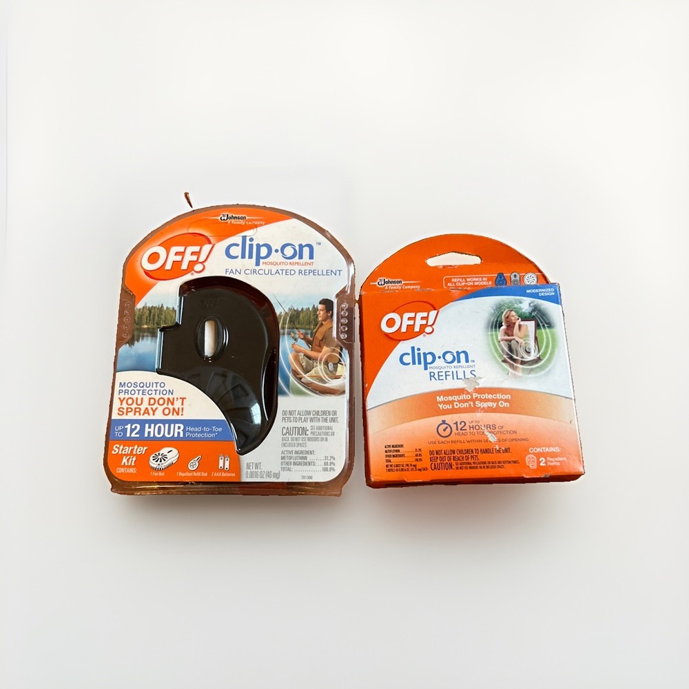 OFF! Clip-on Mosquito Repellent Fan Starter Circulating Kit w/ 2 Refills + 2 NEW