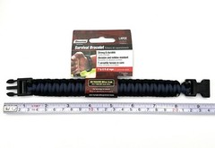 SecureLine Survival Bracelet Nylon Paracord Rope – Large, Black/Grey