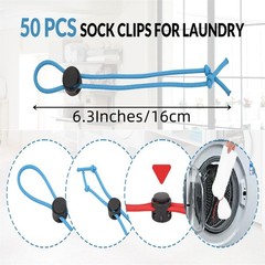 Awsxuoor 50Pcs Sock Clips – Amazing Laundry Black,green,red,yellw,blue