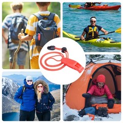 4 Pcs Emergency Whistles with Lanyard for Swimming Kayaking Hiking Camping