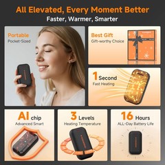 Hand Warmers Rechargeable, Electric Warmer 2 Pack, Black 2 Packs