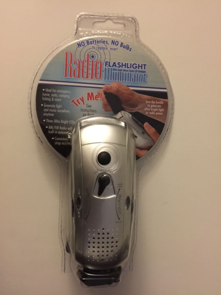 RADIO FLASHLIGHT ILLUMINATOR ~ NO BATTERIES OR BULBS REQUIRED, EVER!