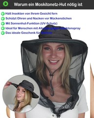 UPF 50+ Mosquito Head Net Hat – Versatile Protection for Gardeners & Adventurers