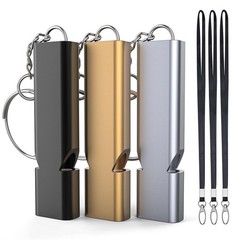Braylin 3-Pack Emergency Whistles with Lanyard, Referee Whistle, Sports Whist…