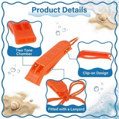 48 PCS Emergency Whistle, 120db Plastic Whistle with Clip Bulk with Lanyard