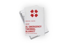 Swiss Safe XL Emergency Mylar Thermal Blankets + Bonus Space Blanket – Compact &