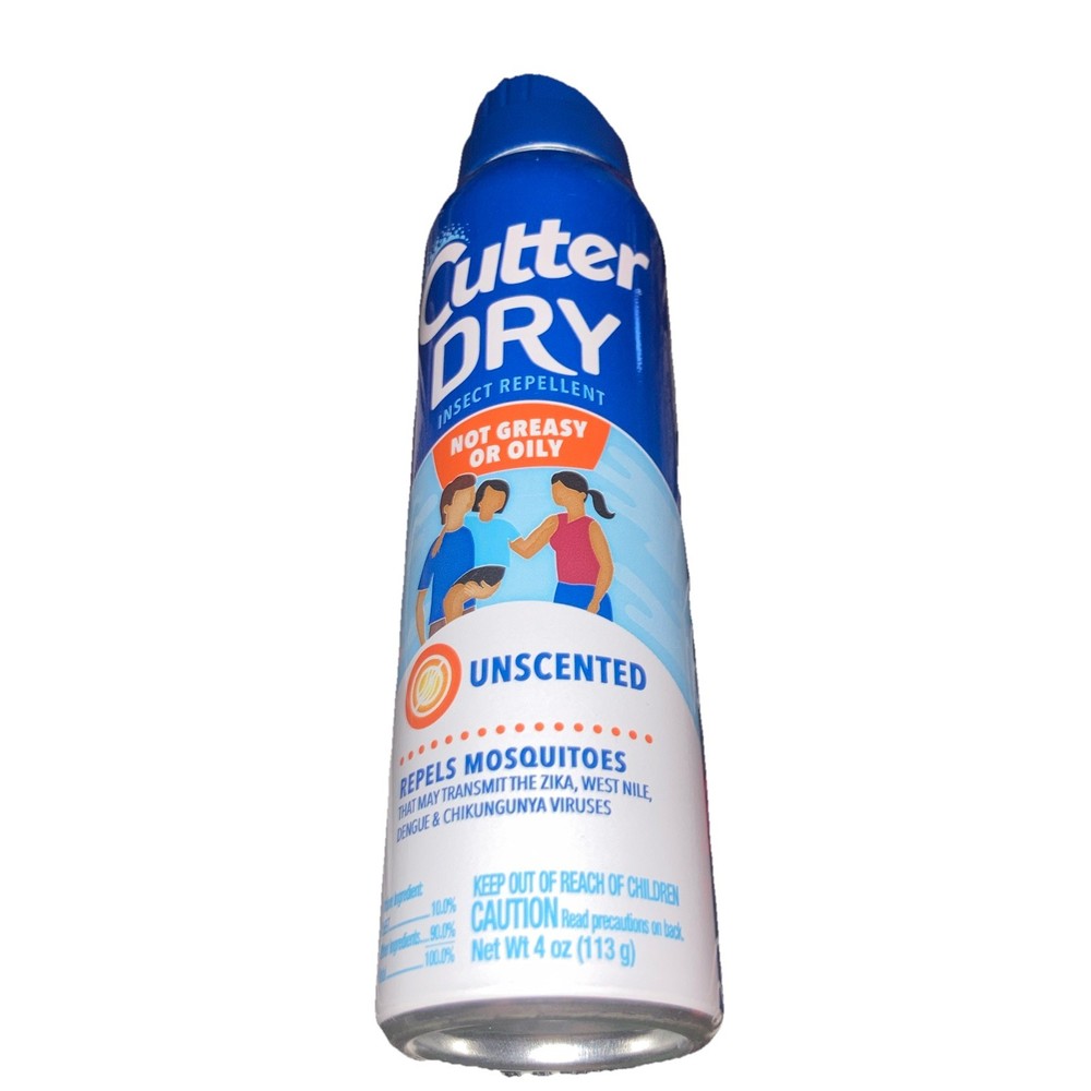Cutter Dry Insect Repellent Non Greasy Or Oily Unscented 10% Deet 4 Oz 113 g