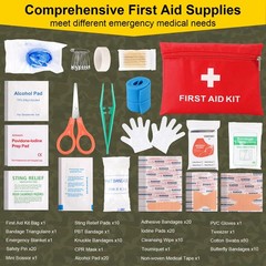 Survival First Aid Kit, 248PCS Survival Tools Camping Essentials Tactical Gea…