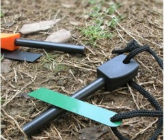 2 Fire Steel Sets For Emergency Camping Survival Magnesium Torch Flint