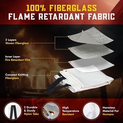 Mart Cobra Fire Blanket for Home and Kitchen Safety Fiberglass 40” x 40”