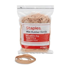 Staples Rubber Bands Size #54 Assorted Colors 1/4 lb Bag Mid‑Size Economy Bands