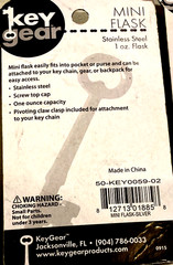MINI FLASK KEYCHAIN 1oz emergency survival gear novelty 50-key0059-02 GIFT fun