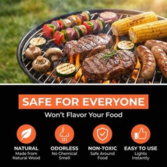 Natural Fire Starter Sticks: Quick Start Starters for Grills 15 Sticks