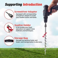 GarfatolRv 12 Pcs Aluminum Ground Anchors, Non-Rust Cast 6B+6M, Silver,red