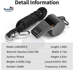 Whistle Stainless Steel Coach Sports Whistle with Lanyard, Loud Crisp Sound Whis